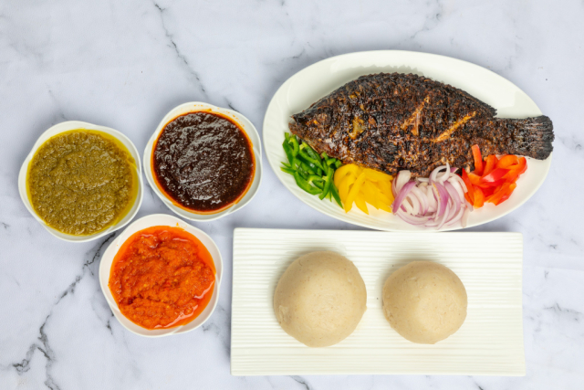 Banku and Tilapia with Pepper Salt